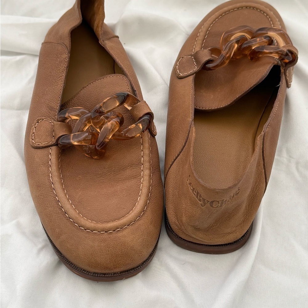 See By Chloe Tan Loafers with Tortoise Chain - Picture 8 of 10